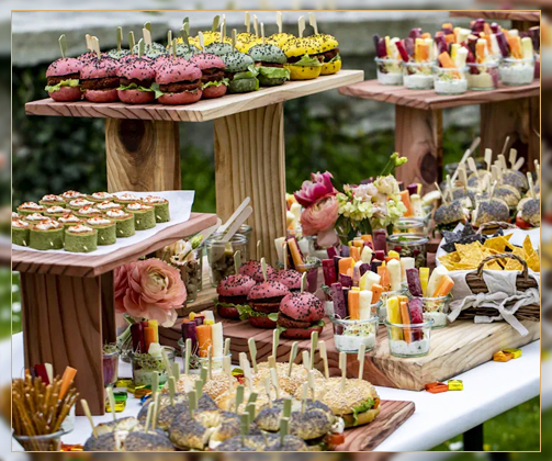 Elegant buffet presentation for a Zürich wedding